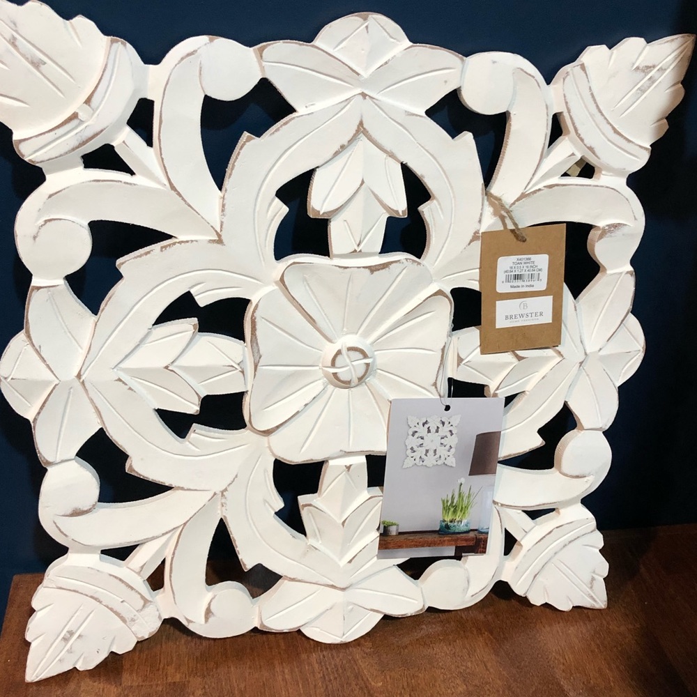 Vintage white wall hanging decor NWT art Habitat